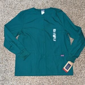 Cherokee traditional classic teal blue scrub jacket